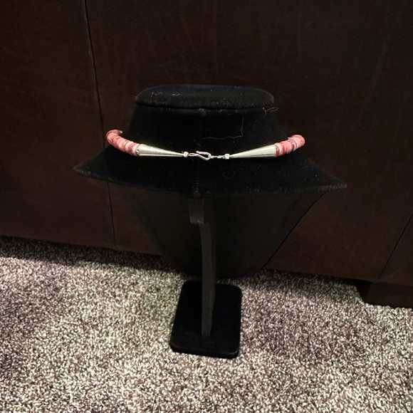 Hand Crafted Purple Spiny Oyster & Sterling Silver Concho Beaded Necklace-OOAK - Picture 4 of 4